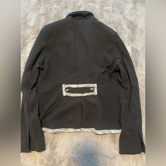 New York & Company 7th Avenue Design Studio Black Suit Jacket with Tweed Trim - Picture 2 of 6